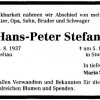 Stefani Hans Peter 1937-1993 Todesanzeige